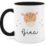 Tasse Tassen 325ml - Süße Giraffe Giraffen Giraffenmotiv - 325 ml - Schwarz - name einer