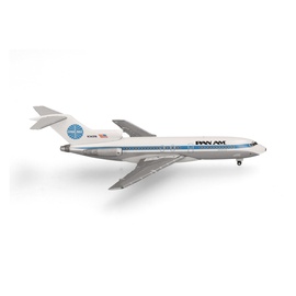 HERPA Modellflugzeug Pan Am Boeing 727-100 Miniatur im Maßstab 1:500, Sammlerstück, Modell ohne Standfuß, Metall