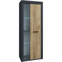 VCM Schrank Vitrine Wohnzimmer Holz Glas Usilo
