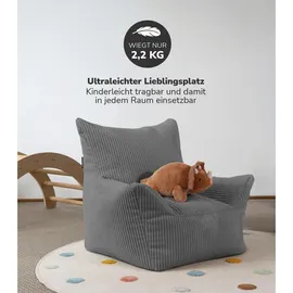 mokebo Kindersessel aus Cord Der Pausenheld Sitzsack Kinder Kindersitzsack in Anthrazit,