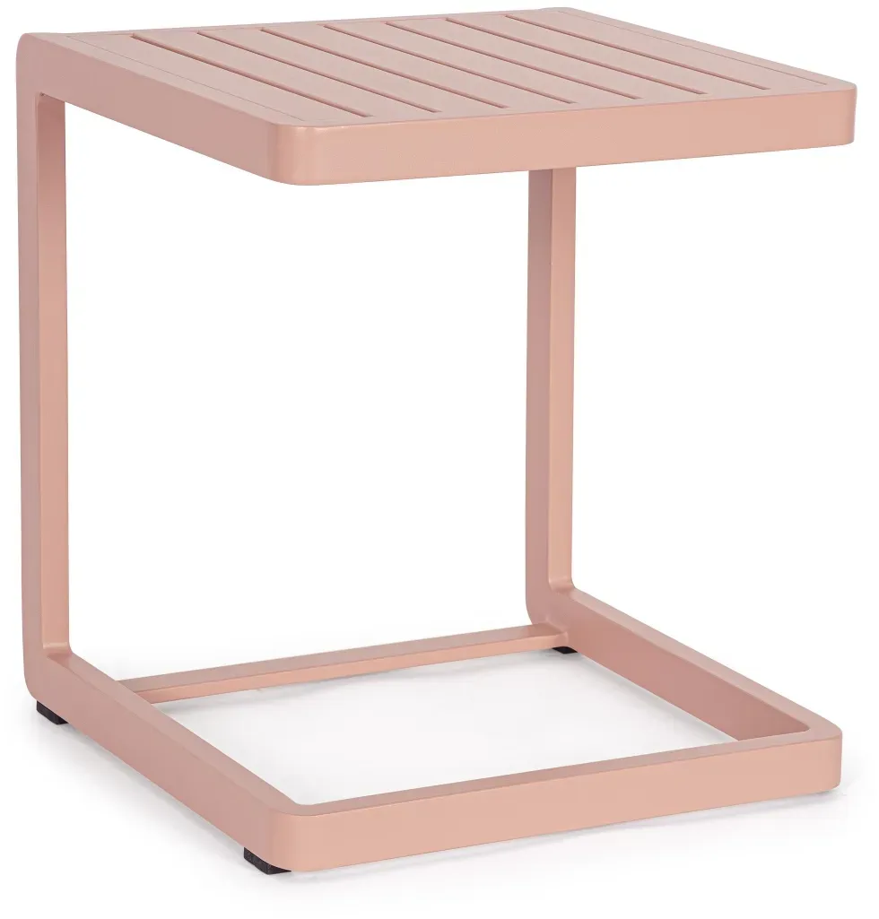 Beistelltisch Konnor aus Aluminium, modernes Design, Rose, quadratisch, pflegeleicht