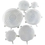 Spetebo 6er Set Universal Silikondeckel rund - 6,5 cm bis 20,5 cm - Dehnbare Frischhalte Deckel Stretch Abdeckung Wiederverwendbar
