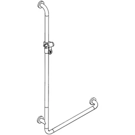 Hewi Duschhandlauf Serie 801 mit Brausehalter 1250 x 600 mm reinweiß