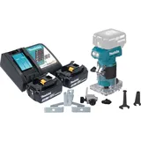 Makita DRT 52 RF Akku Kantenfräse 18 V 6 mm Brushless + 2x Akku 3,0 Ah + Ladegerät