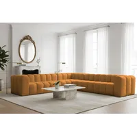 Fun Möbel Ecksofa Designersofa SOLVIE XL in Stoff Moly Orange Seite Universal - Orange