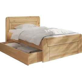 Home Affaire Massivholzbett HOME AFFAIRE "Vouillé ausgestattet mit einem Bettschubkasten", beige (kernbuche), B:109cm H:106cm L:210cm, Betten, Massivholzbett, wahlweise in Kernbuche oder Wildeiche erhältlich