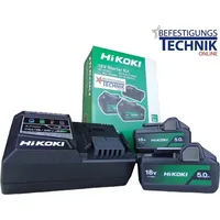 Hikoki 2 Akkus 18V 5,0 Ah BSL1850MA + Ladegerät