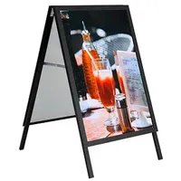 Update displays Kundenstopper HardLine schwarz DIN A1 2 Fächer