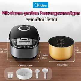Midea Reiskocher Schwarz/Silber 5,0 l