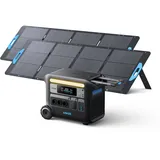 Anker SOLIX F2000 tragbare Powerstation, Powerhouse 767, Solargenerator 2048Wh mit 2 x 200W Solarpanel, Powerstation mit LiFePO4 Akku, 3 x 230V AC Steckdose 2300W Max für Camping, Wohnmobil