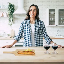 Relaxdays Pizzaschieber Bambus 2er Set 50 x 30 cm eckig