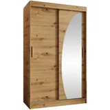 Mirjan24 Schwebetürenschrank, Eiche Artisan, Kunststoff, 2 Schubladen, Rechteckig, 120x200x62 cm, Schlafzimmer, Kleiderschränke, Schwebetürenschränke