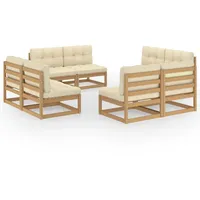 vidaXL 8-tlg Garten-Lounge-Set mit Kissen Kiefer Massivholz