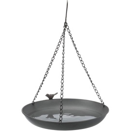 TRIXIE Vogeltränke/-Bad zum Aufhängen, Metall, 2.200 ml/ø 30 cm, grey