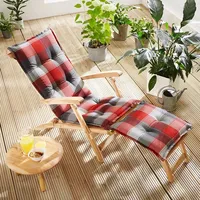 Solax Sunshine Deckchair-Auflage, Karo-Rot-Grau