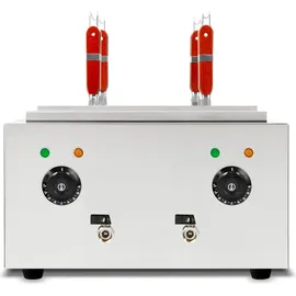 Vertes Gastro Nudelkocher Edelstahl, Elektrisch, 2x 1700 Watt, 2 separate Kochbecken zu je 6 Liter, 4 Körbe,