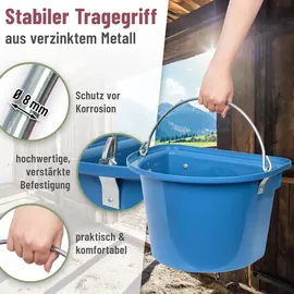Kerbl Transportkrippe, Futtertrog zum Einhängen, Turnier-Futterkrippe mit Tragegriff, royalblau