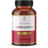 VITASEI LIVER COMPLEX | Mariendistel Nahrungsergänzungsmittel | Zur Leberreinigung | Mariendistel Kapseln | Entgiftung | 100% Vegan | Laktosefrei | Glutenfrei | 30 Kapseln