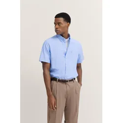 Kurzarmhemd BUGATTI, Herren, Gr. 3XL, Normalgrößen, 320, hellblau, 100% Baumwolle, unifarben, casual, normal, Kurzarm, Hemden, mit Button-Down-Kragen