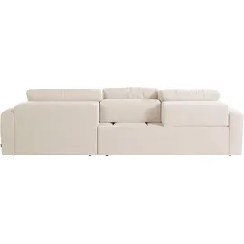 Home Affaire Ecksofa HOME AFFAIRE "Bloomfield, elegant, viel Platz, Mega Couch, Breite 303cm, L-Form", beige, B:303cm H:84cm T:176cm, 92% Polyester 8% Nylon, Sofas, Ecksofa, extra tiefe Sitzfläche, wahlweise mit Sitztiefenverstellung