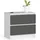 milord furniture Kommode K60 mit 2 Schubladen 60 x 55 x 40 cm Weiß/Grau