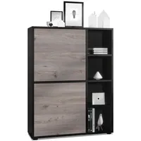 Vladon Highboard, Silbereichen, 79x105.5x35.5 cm, Wohnzimmer, Kommoden & Sideboards,