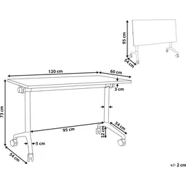 Beliani Zusammenklappbarer Schreibtisch CAVI 120 x 60 cm Weiß