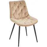 Livetastic Stuhl, Taupe, Holz, Metall, Textil, Pappel, Sperrholz, Füllung: Schaumstoff, Rundrohr, 52x85x59 cm, Bsci, Esszimmer, Stühle, Esszimmerstühle, Vierfußstühle