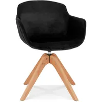 KADIMA DESIGN Esszimmerstuhl mit Armlehnen, 360° drehbar, 59x54x80cm, Samt