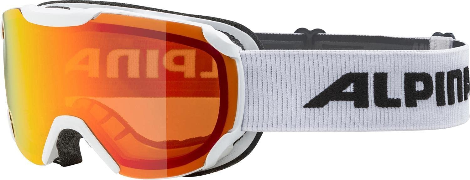 Alpina Sports Thaynes HM Skibrille Kunststoff/Polycarbonat Weiß-Orange 100% UV-Schutz, A7270 8 11, Einheitsgröße