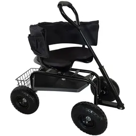 Relaxdays Gartenhocker 46 x 110 x 86 cm schwarz