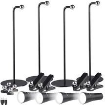 Lunartec 4er-Set 4in1-Akku-Tisch-, Wand: Klemm- & Taschenlampe, 3 Modi,schwarz