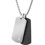 Boss Kette mit Anhänger DEVON Schwarz / Edelstahl
