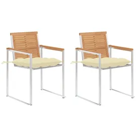 vidaXL Gartenstuhl 56 x 56 x 85 cm weiß 2 St.
