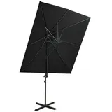 vidaXL Ampelschirm mit Lüftung 250 x 250 cm schwarz 312364