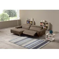 Egoitaliano "Suzette, Designsofa mit hohem Sitzkomfort", mit Recamiere, inkl. 1 elektronischen Relaxfunktion, L-Form grau