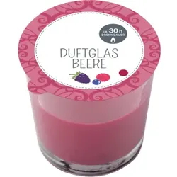 Duftkerze im Glas, Qualitätskerze mit ca. 30 Stunden Brenndauer, Duft: Beere