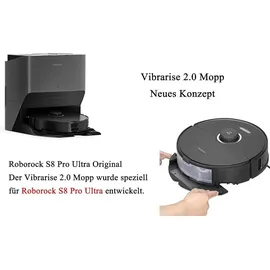 Roborock S8 Pro Ultra Original Zubehör VibraRise 2.0 Mopp (2 Stück) - Grau