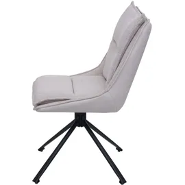 Mendler Esszimmerstuhl HWC-N71 Stoff creme-beige