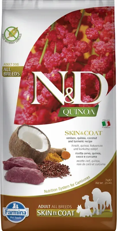 Farmina N&D Quinoa Serie Haut- und Fellpflege Adult Mittelgroßer bis großer Hunde Hundefutter (Venus Meat) 2,5 kg