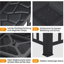 Yaheetech Feuerschale Ø 3 cm Schwarz