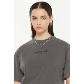 Harlem Soul HARLEM SOUL, Damen, Gr. S, grau, Single Jersey, Material: 100% Baumwolle, bedruckt, regular fit normal, Rundhals, eingesetzt gerader Abschluss, Shirts Rundhalsshirt, aus Baumwolle