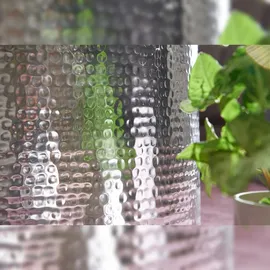 FineBuy Couchtisch Ø 61 cm Wohnzimmertisch Sofatisch Hammerschlag Stubentisch