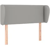 vidaXL Kopfteil mit Ohren Hellgrau 93x23x78/88 cm Stoff