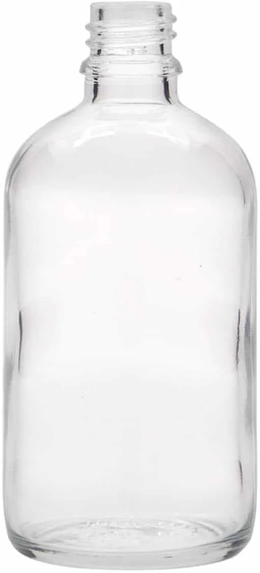 100 ml Flacone farmaceutico, vetro, imboccatura: DIN 18