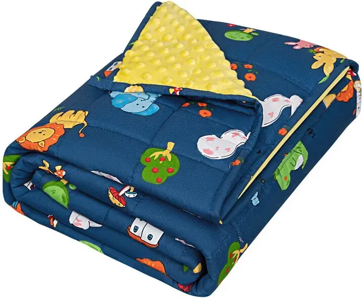WOLTU Schwere Decke, Gewichtsdecke, 2,3 kg, 90x120 cm, Anti-Stress-Decke mit Glasperlen, Atmungsaktive Baumwolle, Tieferer Schlaf und Bessere Erholung