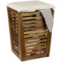 Wenko Wäschetruhe mit Sitzpolster Mod. Fondi aus massivem Akazienholz