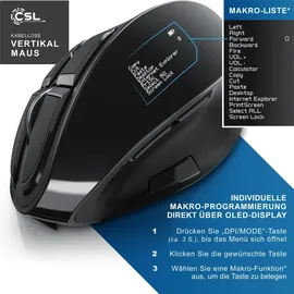 CSL Ergonomische Maus schwarz
