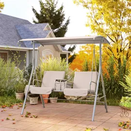 Outsunny Hollywoodschaukel Beige 2-Sitzer