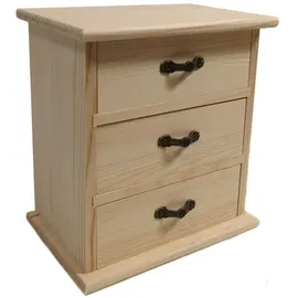 Yudu Holzkästchen Holz Kommode Aufbewahrungsbox Sammelkasten mit 3 Schubladen